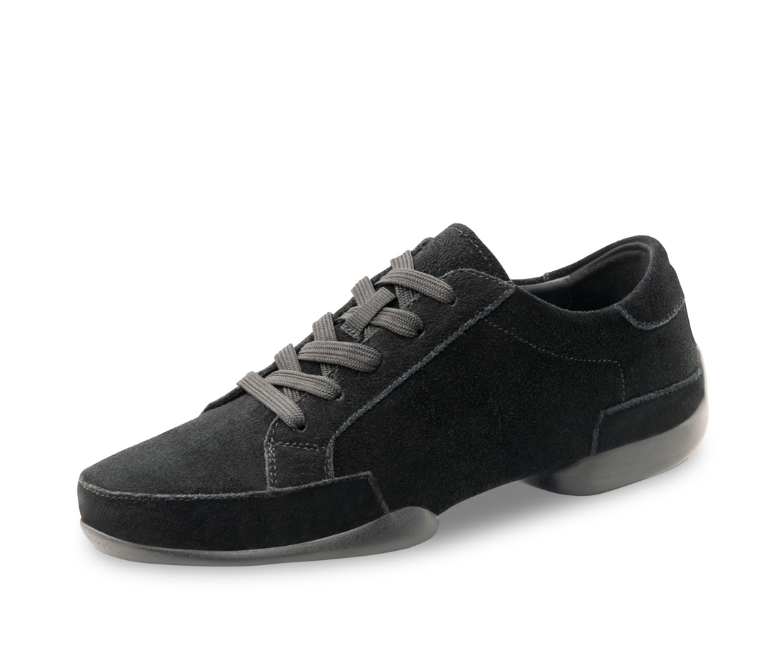 Schwarzer Velour Herren Tanzsneaker 