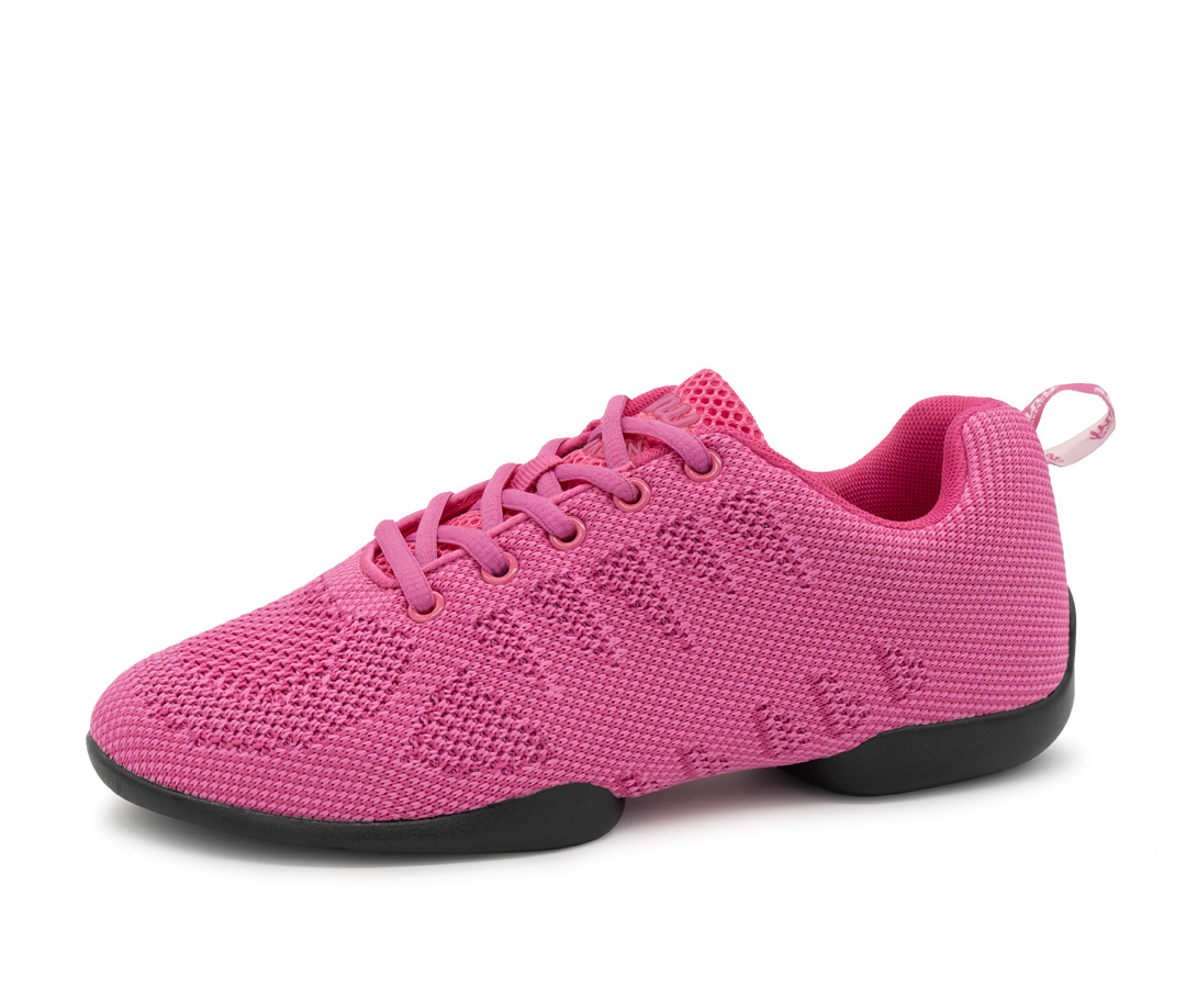 Damen Tansneaker 165 in Fuchsia von Suny by Anna Kern, aus feinem Knitting Material mit Split Sole, ideal zum Tanzen auf allen Böden.